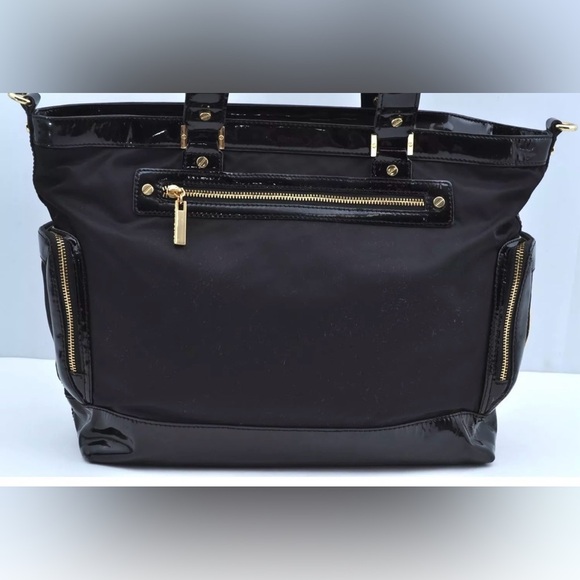 Tory Burch Patent Leather Trimmed Nylon Tote Bag - Picture 3 of 13